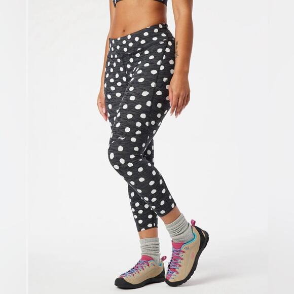 Outdoor Voices TechSweat 3/4 Leggings Polka Dot Black White Size XS - Picture 1 of 7